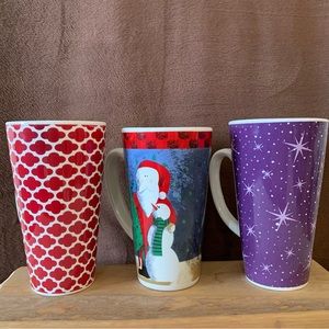 Holiday mug lot of three